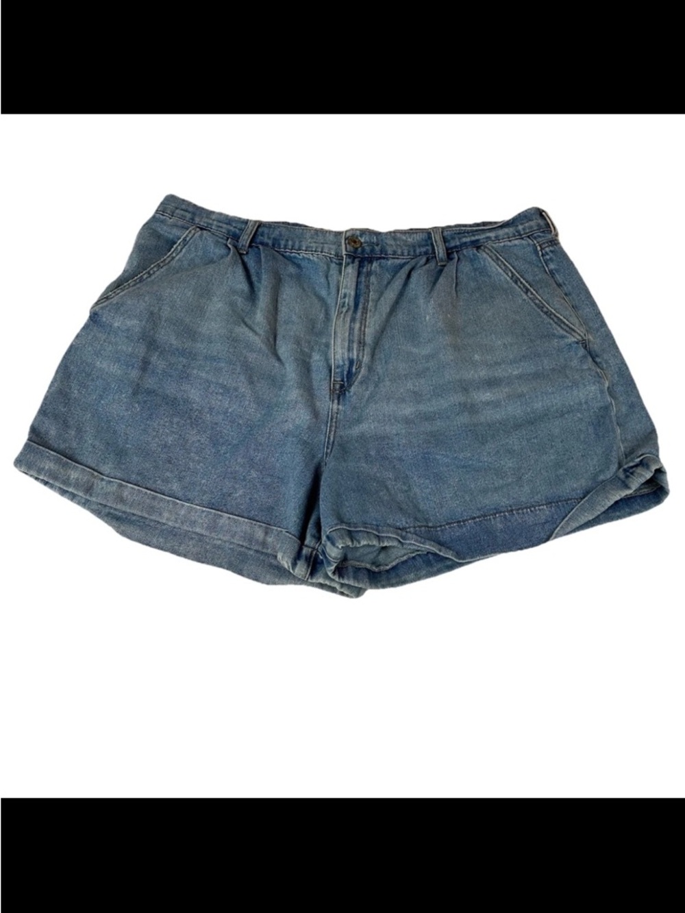 American Eagle Women’s Plus Size 18 Mom Shorts Light Wash Jean Denim #2219